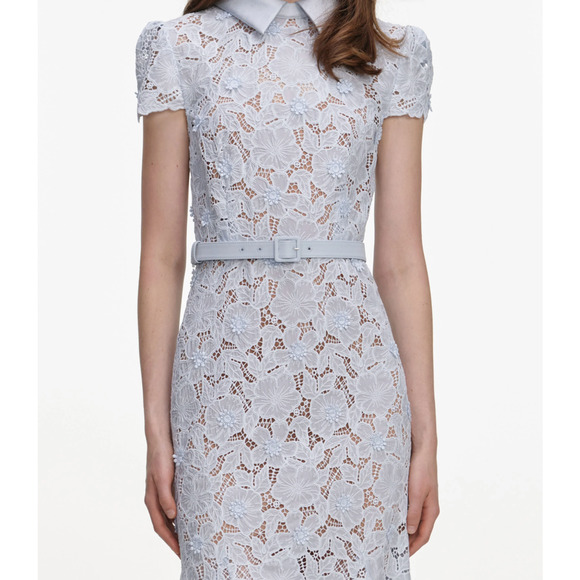 Self Portrait Blue Guipure Lace Midi Dress US 6 - Picture 4 of 10
